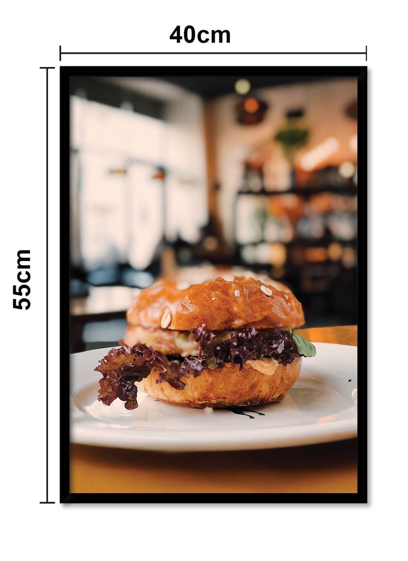 Spoil Your Wall Wall Posters with Burger Picture and Black Frame - Wall Arts Home Décor Photo Frames - 40x55cm by Spoil Your Wall - Image 3
