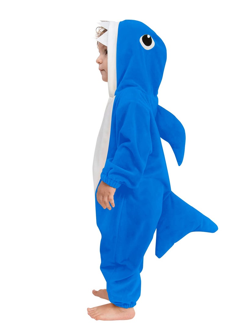HSCTEK HSCTEK Toddler Baby Shark Costume Newborn Animal Onesie Boys Girls Infant Halloween Cosplay Pajamas Clothes Child Kids Blue 4T