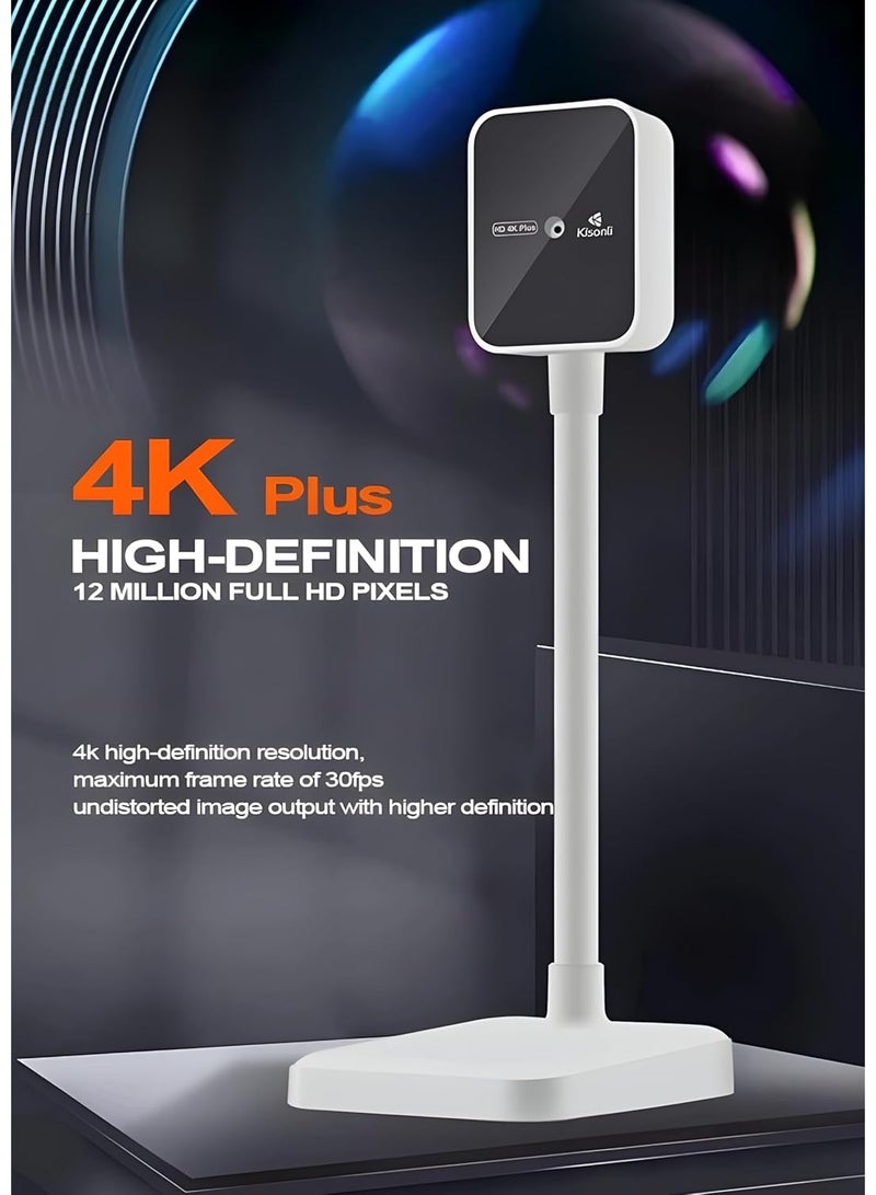 Kisonli D1 2K Webcam with Autofocus, Built-in Mic, USB Input, Instant Playback, No Driving, Black – Ideal for Remote Learning, Conferencing, and Live Streaming - Image 3