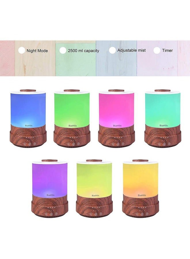 BlueHills Premium 2500 ML XL Essential Oil Diffusers - 30 Hr Run Aromatherapy Diffuser & Air Humidifier Mist for Large Room - 7 LED Colors Oil Diffuser Essential Oils for Home w/Auto Shut Off - F003 - Image 3