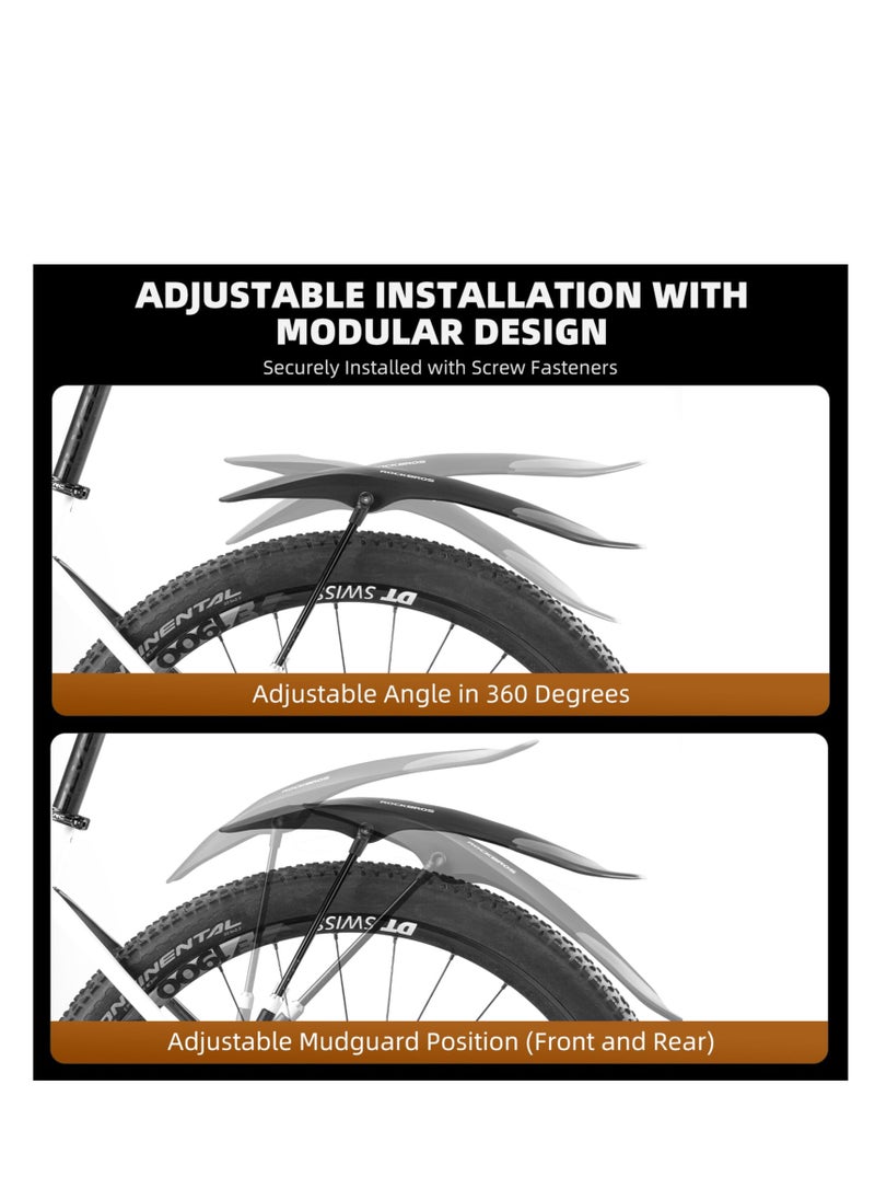 KASTWAVE Bike Fender, Universal Adjustable Bike mud Guard, Mountain Bike Fender, Against Splashing Water & Dirt, for 26"/27.5"/29" Mountain Bike Universal Front Rear Mud Guards  - Image 2
