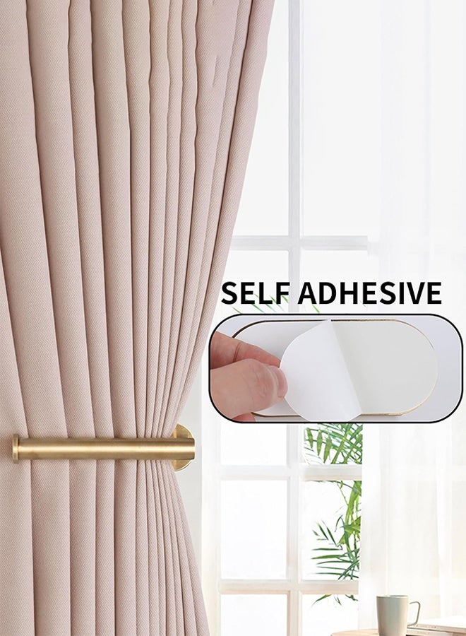 Sweet Life 2 Pack Adhesive Curtain Holdbacks Curtain Tie Backs Curtain Holdbacks No Drill Curtain Pull Backs Adhesive Curtain Hooks Curtain Holders for Drapes (2, Gold) - Image 3
