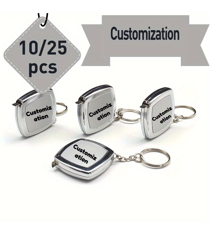 Aluminum Alloy Mini Keychain Tape Measure 2m 78.7in 10pc Portable Pocket Tool - Image 1