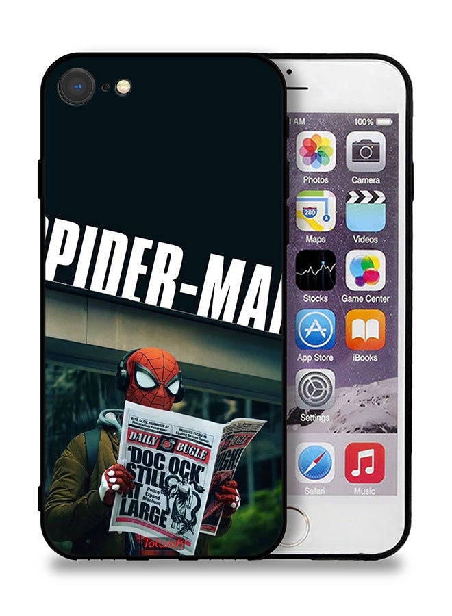 Tolwak Apple iPhone SE (2022) Protective Case Spiderman Reading Newspaper - Image 1