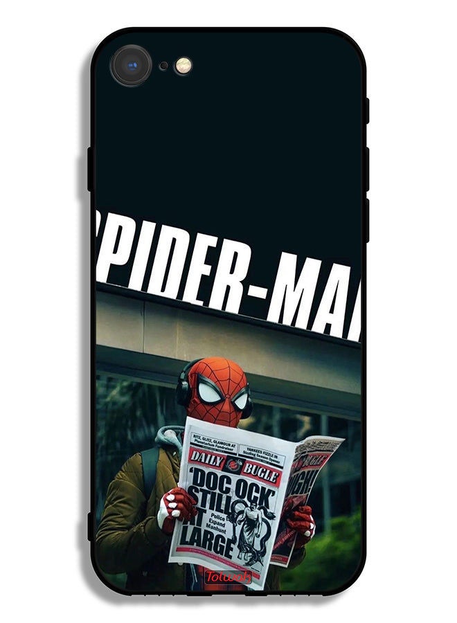 Tolwak Apple iPhone SE (2022) Protective Case Spiderman Reading Newspaper - Image 2