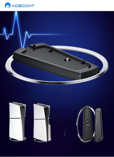 Ps5 Console Vertical Stand Compatible With Ps5 Slim Ps5 Standard Console Silver Base Stand Accessory, Stable And Easy To Install