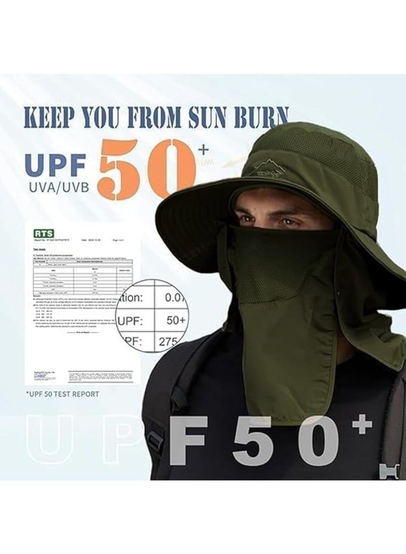 LIMOS Sun Hats Fishing Hats for Men, Outdoor Sun Cap with Wide Brim Face Cover Neck Flap Unisex Sun Protection Hat - Image 5