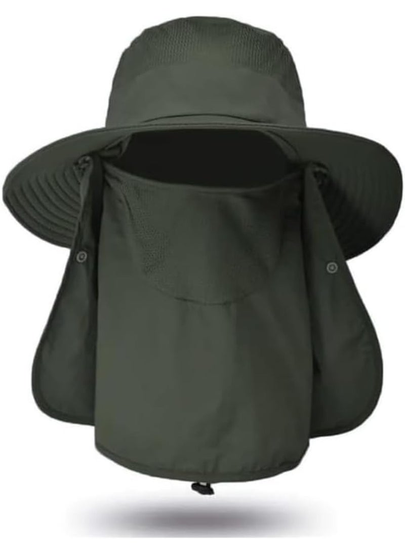 LIMOS Sun Hats Fishing Hats for Men, Outdoor Sun Cap with Wide Brim Face Cover Neck Flap Unisex Sun Protection Hat - Image 1
