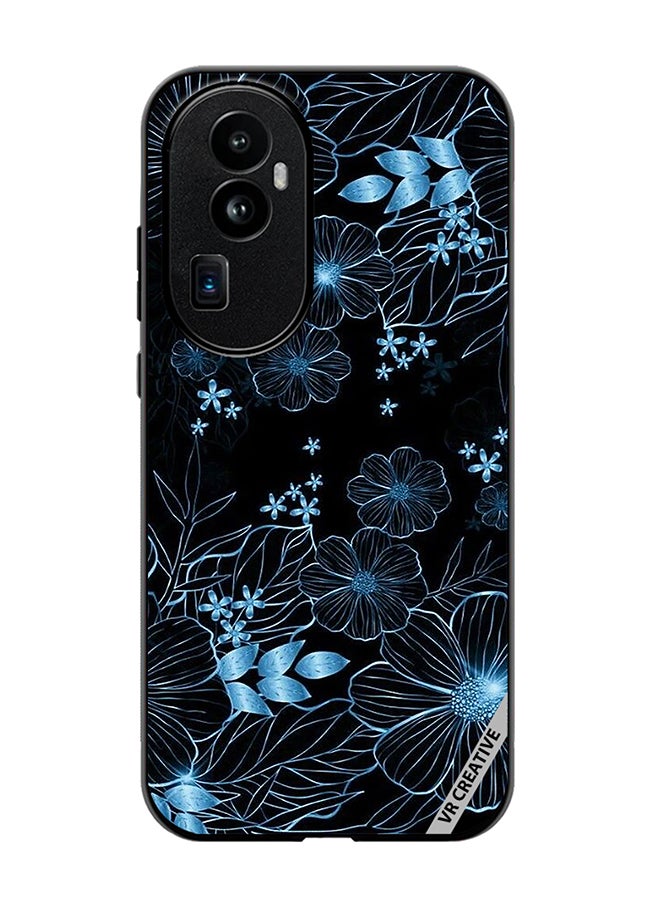 VR CREATIVE Protective Case Cover For Oppo Reno 10 Pro Plus Blue Flower Design Multicolour - Image 1