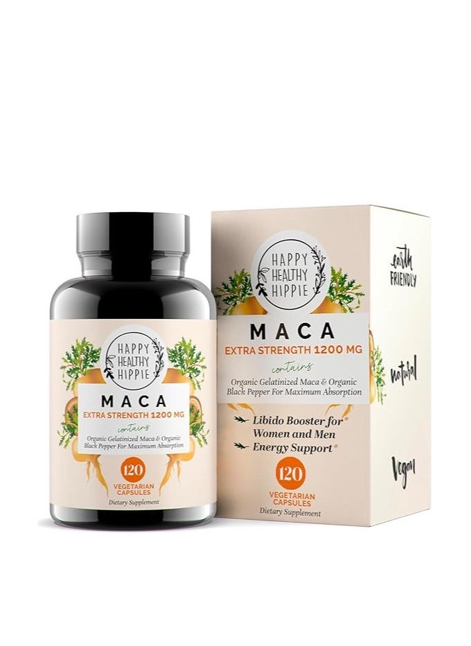 HAPPY HEALTHY HIPPIE - Maca Extra Strength 1200mg 120 Veg Capsules - Image 1