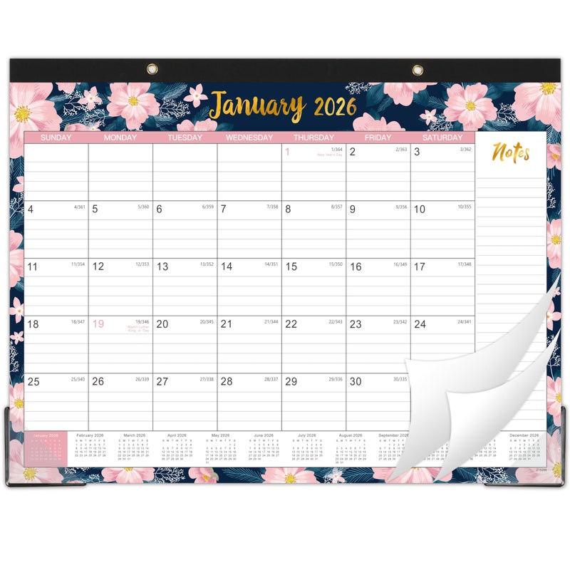 Indeme 2026 Desk Calendar - Calendar 2026 from JAN 2026 - DEC 2026, 12 Months Calendar, 11.5" x 14.6", Ruled Blocks, Best Calendar for Planning - Image 5