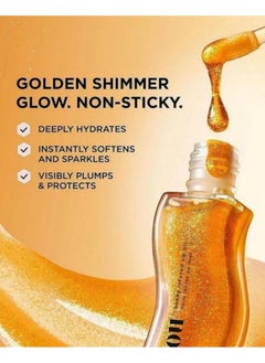 Gisou Golden Shimmer Glow Honey Infused Lip Oil - Hydrating, Nourishing, and Naturally Enhancing Formula for Luxurious Lips  - Image 4