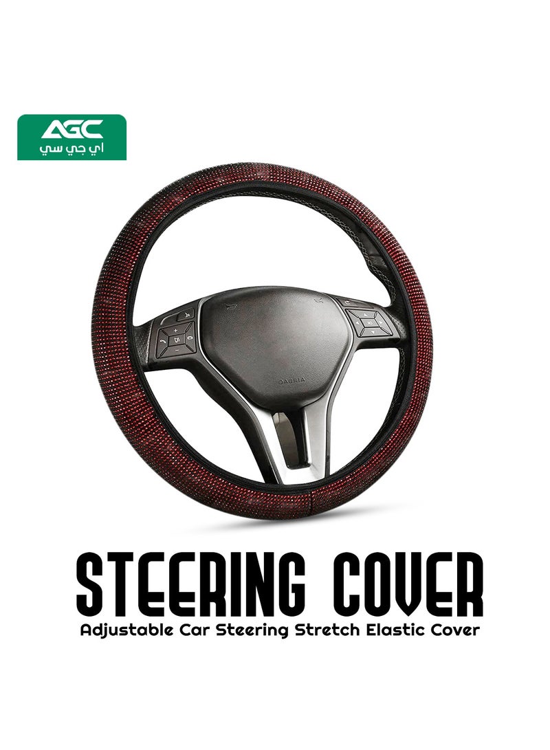 Agc AGC-Adjustable Car Steering Cover Stretch Elastic Steering Wheel Cover DIY Steering Cover. - Image 1