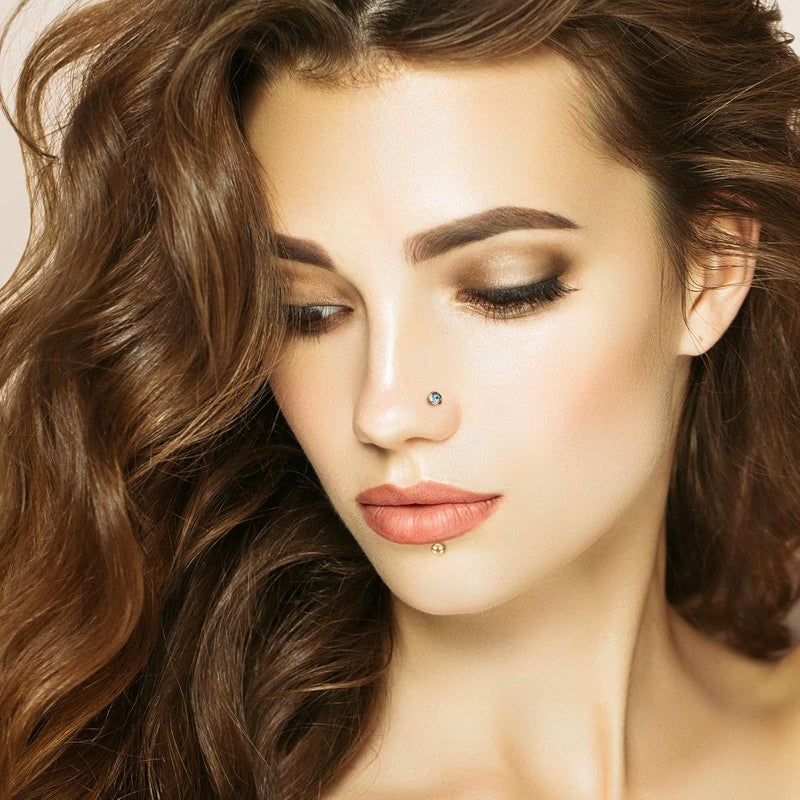 ONESING 9-40 Pcs Nose Rings - Hoops, Studs & L Shape - Hypoallergenic Stainless Steel Nose Piercings for Women & Men - Image 5