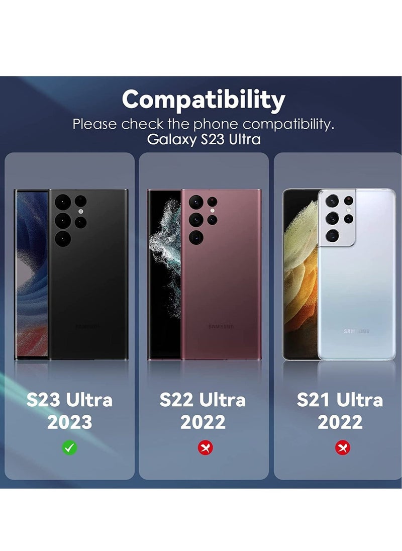 Raxoom Samsung Galaxy S23 Ultra Camera Lens Protector, 9H Tempered Glass + Aluminum Alloy Metal Individual Lens Screen Ring for S23 Ultra 6.8in 5G 2023 - Glitter Purple - Image 3