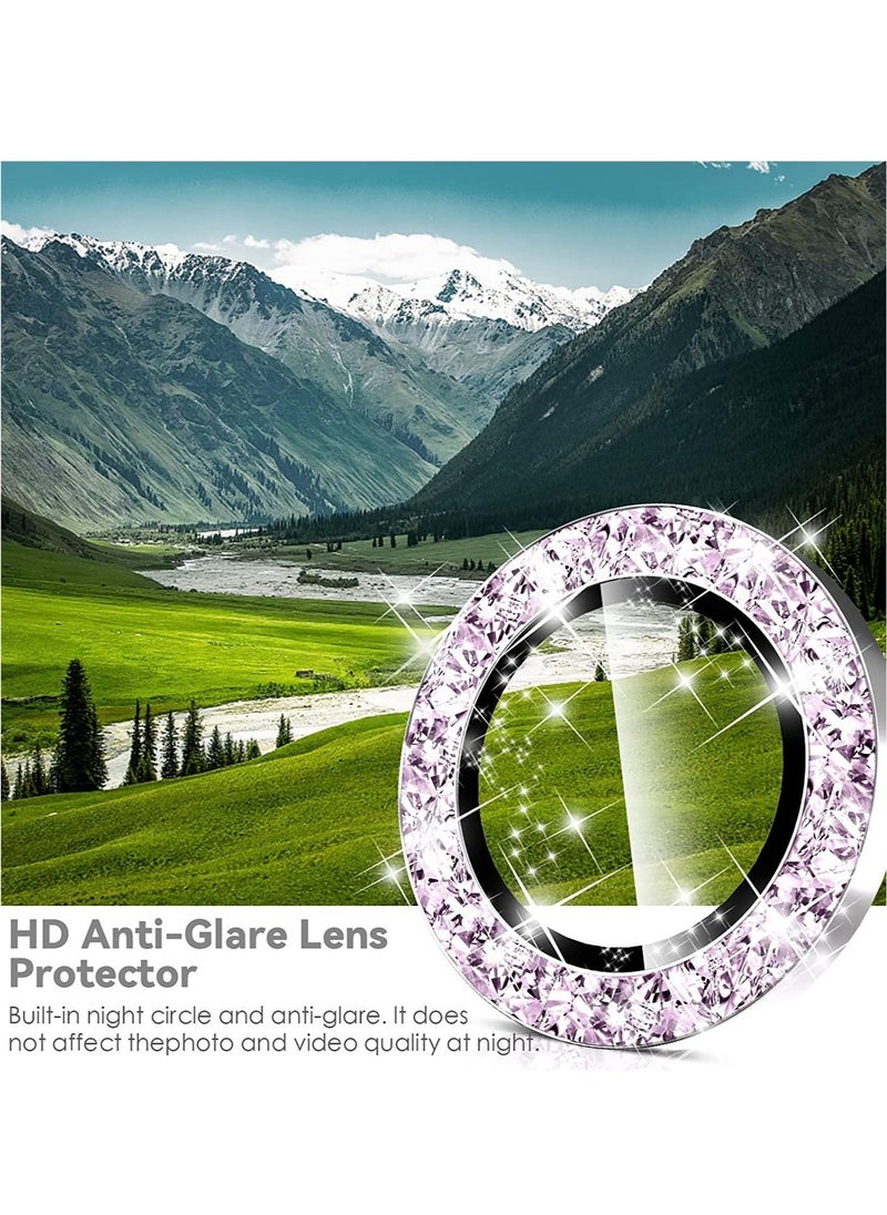 Raxoom Samsung Galaxy S23 Ultra Camera Lens Protector, 9H Tempered Glass + Aluminum Alloy Metal Individual Lens Screen Ring for S23 Ultra 6.8in 5G 2023 - Glitter Purple - Image 5