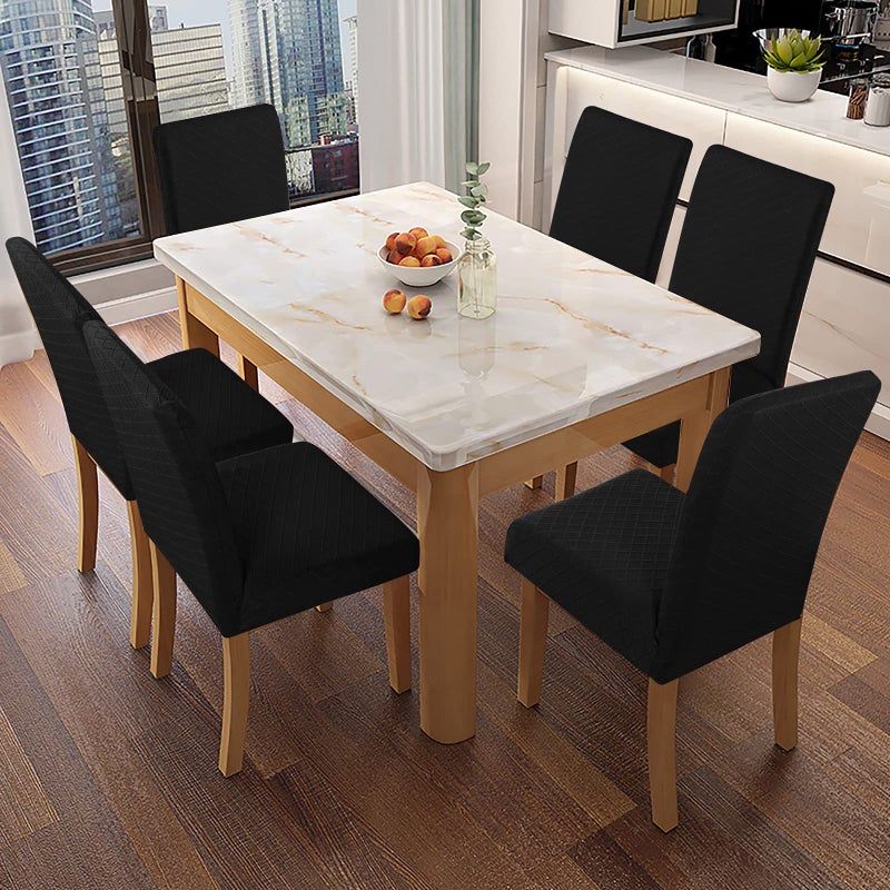 Genina Waterproof Chair Covers for Dining Room Dining Chair Covers Kitchen Parsons Chair Covers (Black  6 PCS) - Image 2