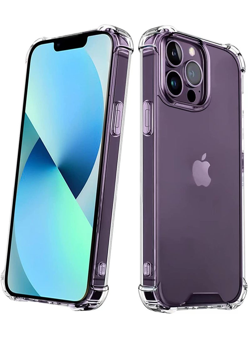 Theodor Protective Case for iPhone 14 Pro 6.1-inch Compatible Wireless Charging, Shockproof Phone Bumper Cover, Anti-Scratch Clear Back(Clear) - Image 1