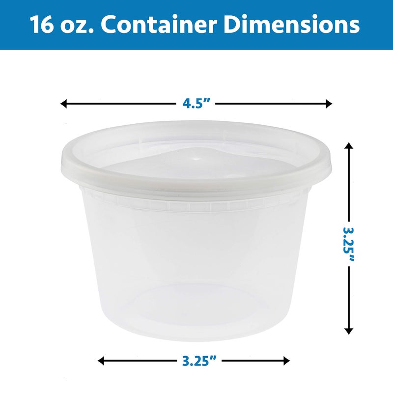 NYHI Clear Deli Containers with Lids | Stackable  BPA-Free Food Storage Container Set | Recyclable Space Saver Airtight Container for Kitchen Storage  Meal Prep  Take Out (16 oz - 40 Pack) - Image 4