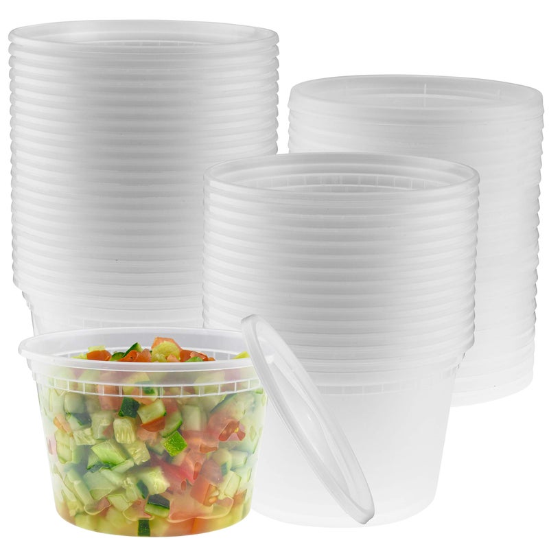 NYHI Clear Deli Containers with Lids | Stackable  BPA-Free Food Storage Container Set | Recyclable Space Saver Airtight Container for Kitchen Storage  Meal Prep  Take Out (16 oz - 40 Pack) - Image 1