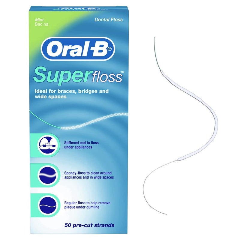 Oral-B OralB Super Floss PreCut Strands Dental Floss Mint 50 Count - Image 2