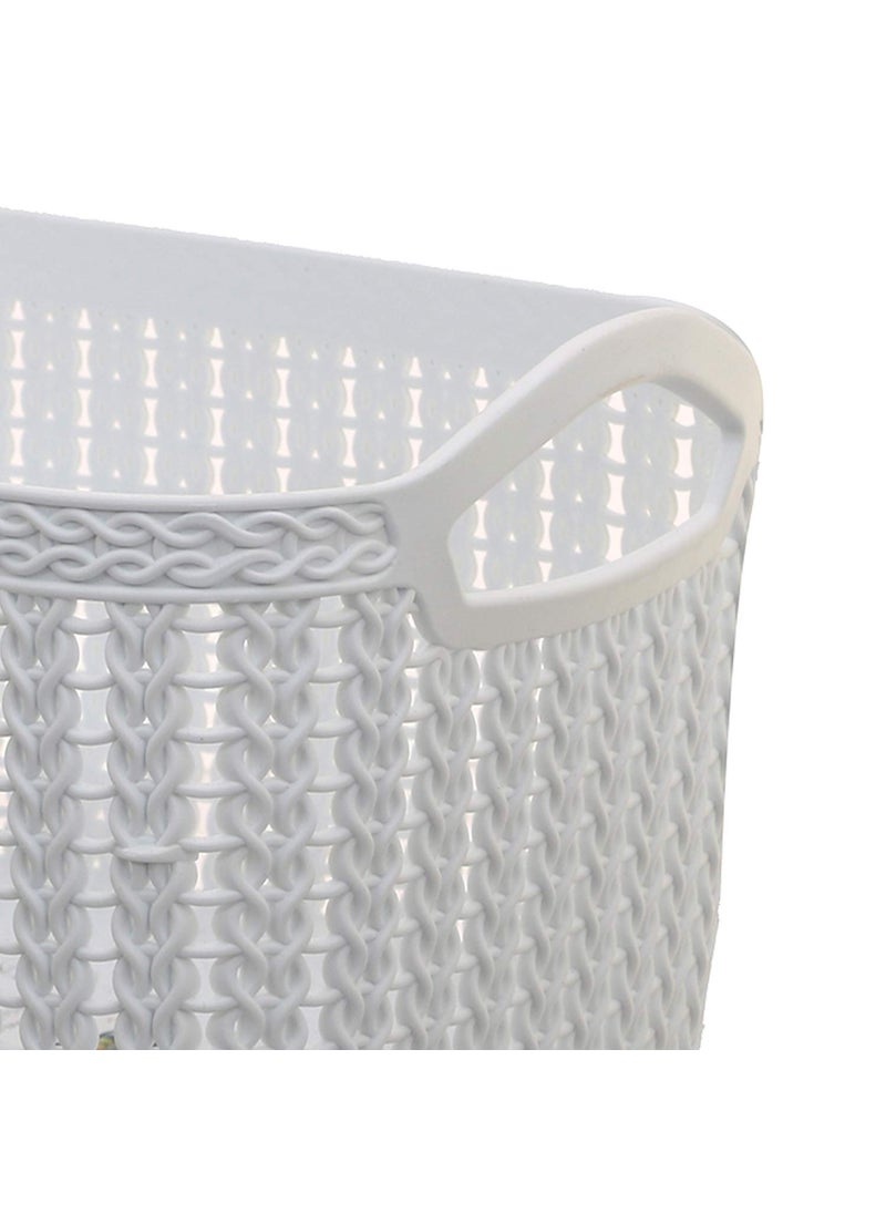 Kuber Industries Kuber Industries Plastic 2 Pieces Multipurpose Medium Size Flexible Storage Baskets/Fruit Vegetable Kitchen Organizer with Handles (White) - CTKTC030628  - Image 5