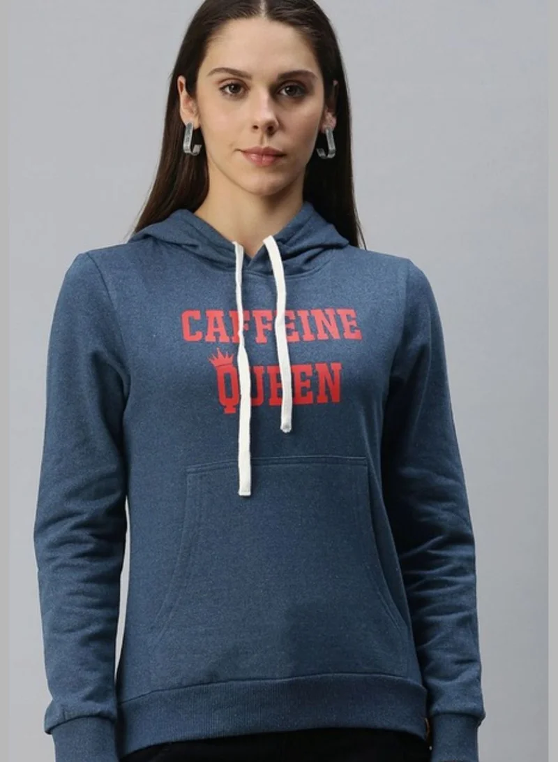 Campus Sutra Front Pocket Printed Hoodie