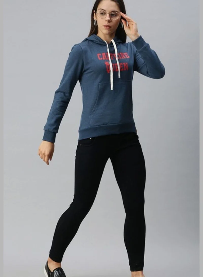 Campus Sutra Front Pocket Printed Hoodie