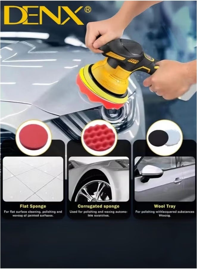 Denx Car polishing and waxing machine with detachable handle, foam pad set for polishing and waxing cars, floors, furniture, and sanding DX3306 - Image 2
