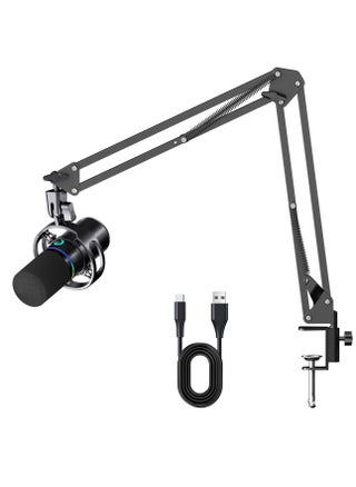 XLR/USB Dynamic Microphone Kit, RGB Podcast Mic with Mute, Gain Knob, Volume Control, Boom Arm for Streaming, Gaming, Voice-Over, Recording - pzsku/ZFA5F1D6D23DCB407112FZ/45/_/1726122168/8b3ffea0-5198-47e6-848a-85b10486133d