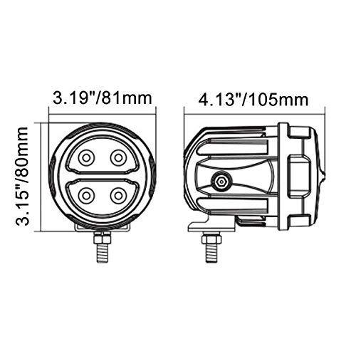 Lightronic مصباح LED للدراجات النارية بقطر 3 بوصات، ساطع للغاية، ضوء كشاف بعيد المدى لتطبيقات سباق الرالي عالية السرعة، هيكل من الألمنيوم المصبوب، مقاوم للتآكل والاهتزاز، مقاوم للماء، عبوة من 2 قطعة - Image 2