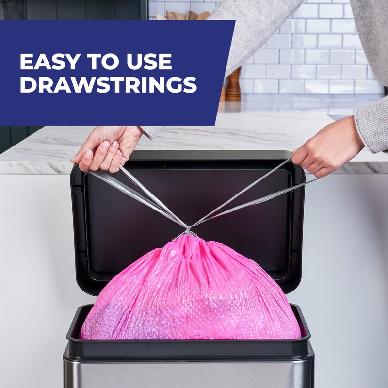 Hefty Ultra Strong 13 Gallon Trash Bags, Tall Kitchen Trash Bags 13 Gallon Size, Resist Leaks, Punctures, and Rips, Continuous Odor Control, Pink, Fabuloso Watermelon Scent, 110 Bags - Image 5