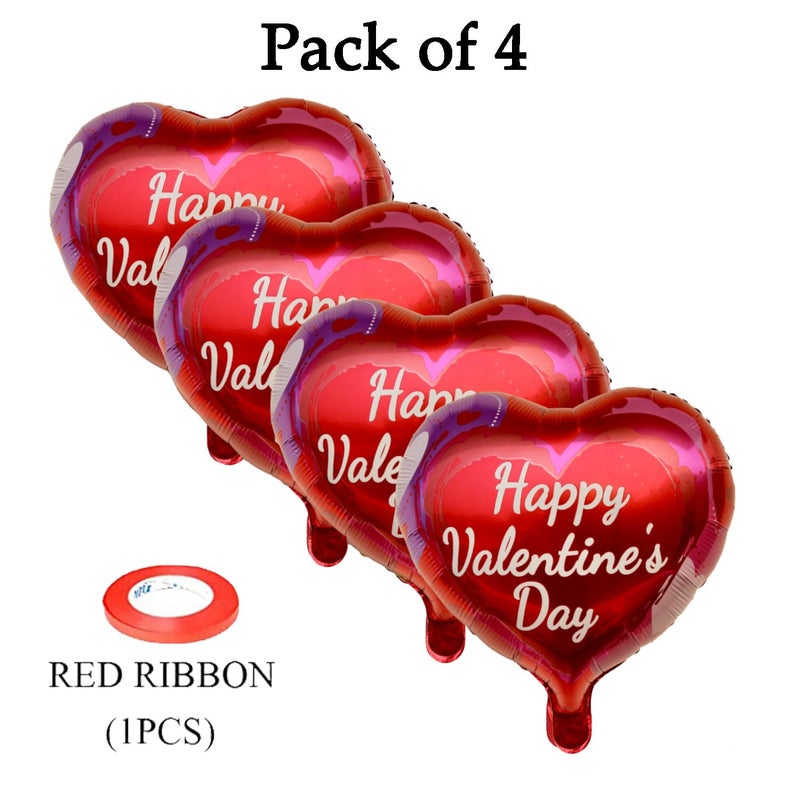 AMFIN Rubber (Pack Of 4) Valentine Combo Balloons/Happy Valentines Day Decoration Balloons/Valentine Decoration/Valentine Combo Items/Valentine Decoration Kit,Multicolor - Image 2
