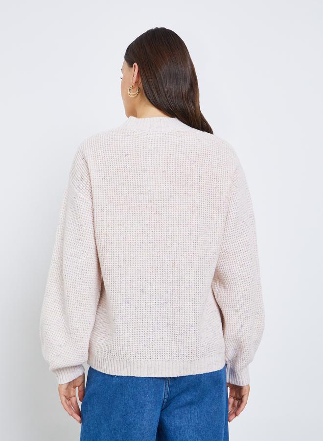 ستايلي سويتر بقصة عادية وتفاصيل محبوكة شانكي - Image 4