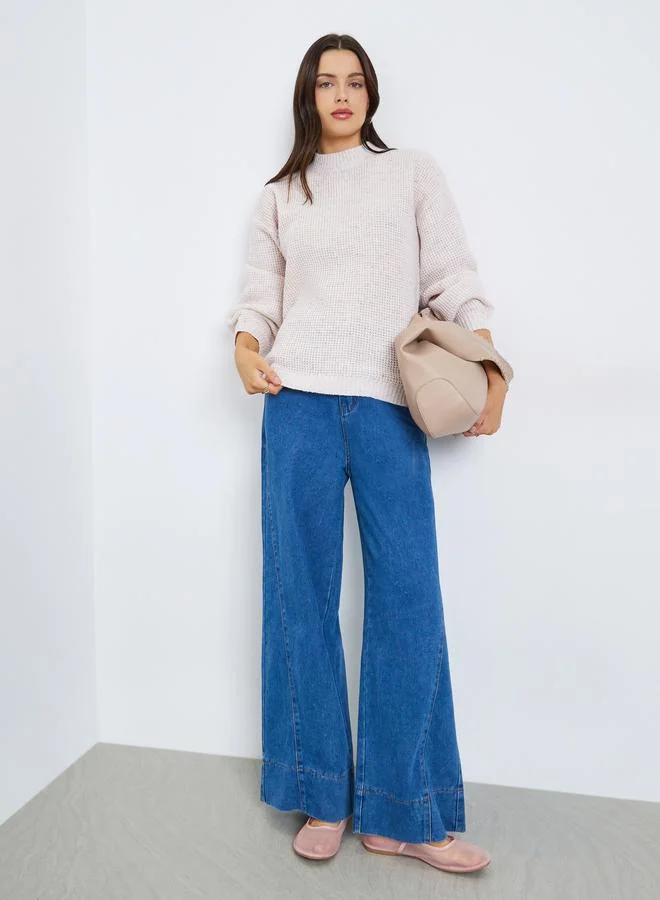 ستايلي سويتر بقصة عادية وتفاصيل محبوكة شانكي