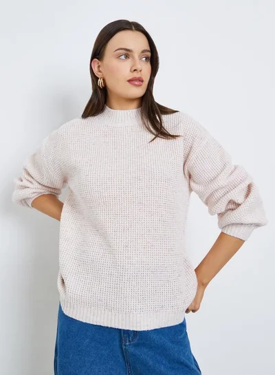 Styli Regular Fit Chunky Knit Mixed Yarn Sweater