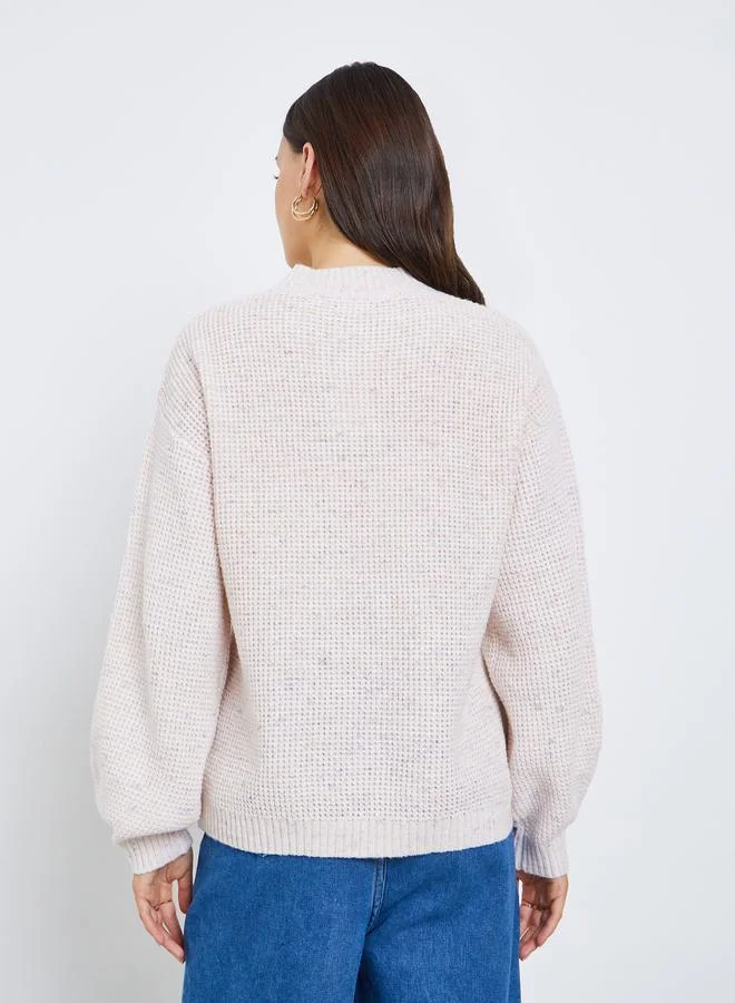 Styli Regular Fit Chunky Knit Mixed Yarn Sweater