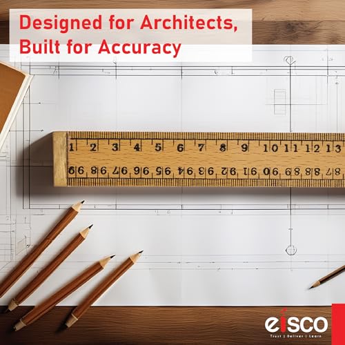 EISCO Premium One Meter (100cm) Wooden Scale(ruler) With Brass Ends For Strong Protected Edges, Horizontal Reading In Reverse On Each End, Pack of 2 - Image 4
