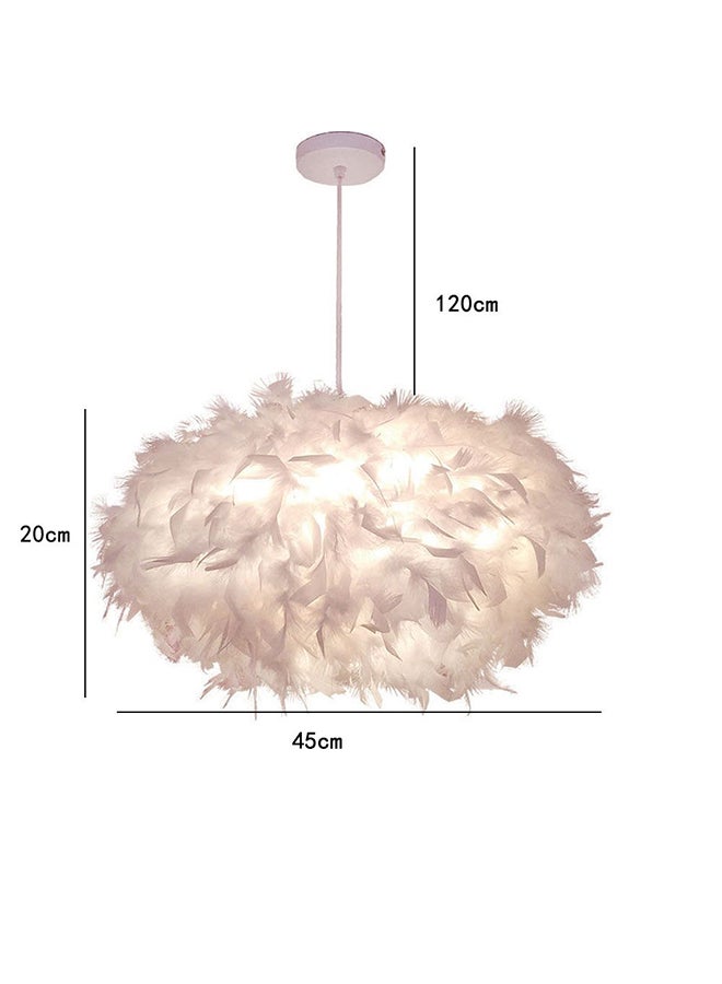 Loquat Feather Ceiling Pendant LED Light white 140x45cm - Image 2