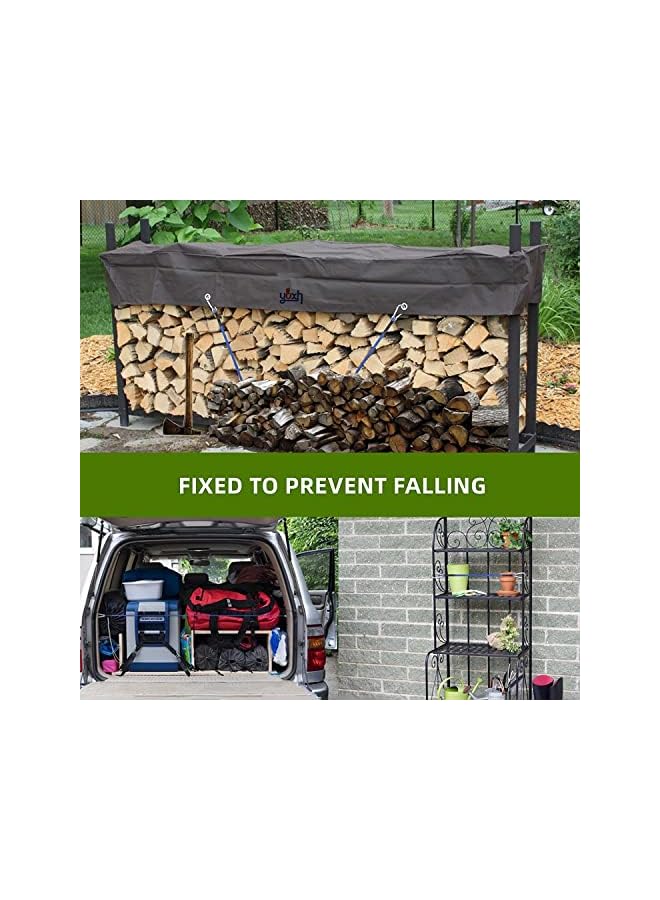 The Bros The Bros 2M Extra Long Bungee Cord, Anti Falling Fixed Lashing Rope with Carabiner Black, Elastic Binding Rope for Truck and Electric Vehicle Packaging 2Pcs - Image 2