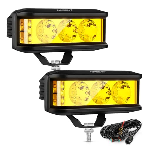 Auxbeam 5inch 68W Amber Fog Light Side Shooter LED Light Bar with Golden Yellow Spot Flood Combo Beam, Waterproof Offroad Fog Light for UTV ATV Jeep Wrangler Motor Truck Boat - Image 1