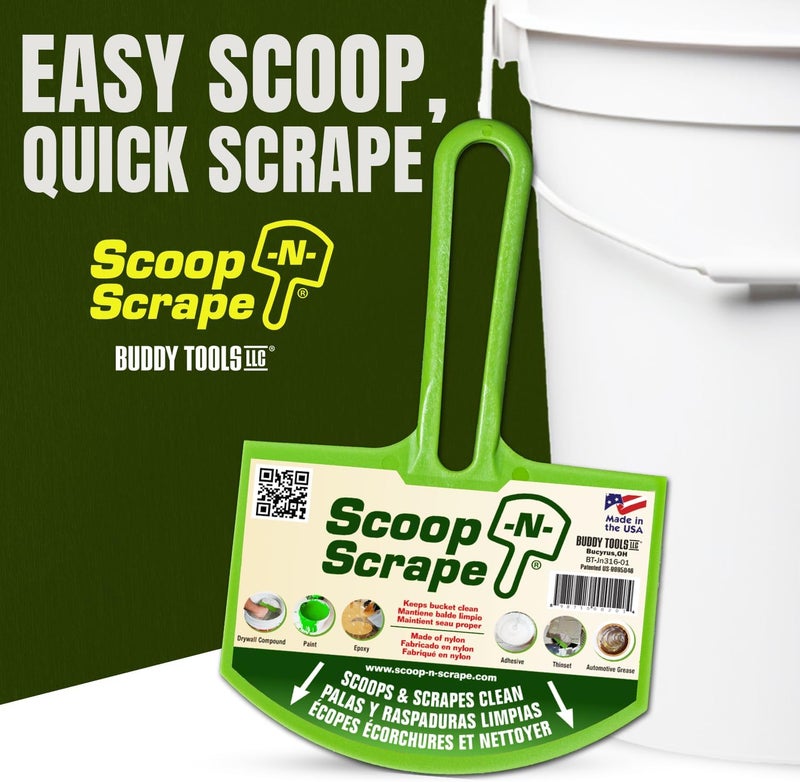 Buddy Tools LLC Buddy Tools Scoop-N-Scrape - Efficient Bucket Scoop for 5-Gallon - Lightweight and Durable Curved Bucket Trowel - Made with Heavy-Duty Nylon - Scrapes Clean, No More Shavings - Pack of 2 - Image 2