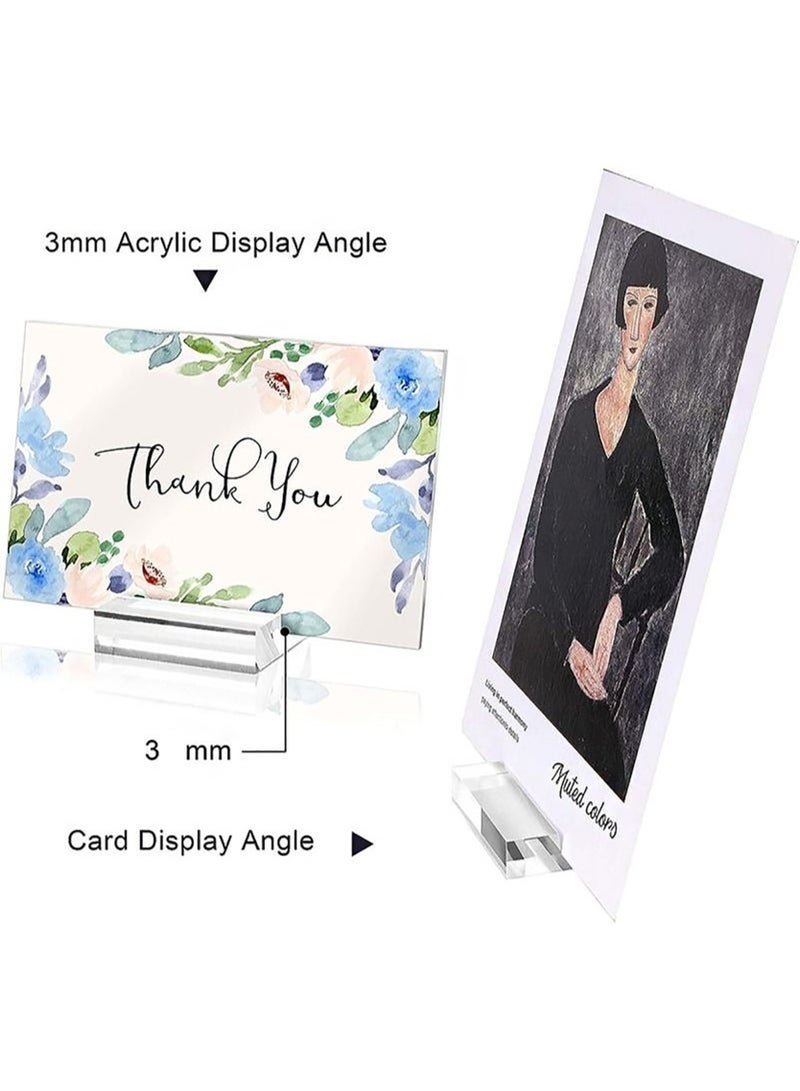 Bukela 10/20 Pcs Acrylic Stand Transparent Position Card Holder, 50*30*10mm Acrylic Sign Holder, Table Number Holder Card Display Stand, Suitable for Postcard Photo Wedding Party Event Office Business Meeting - Image 4