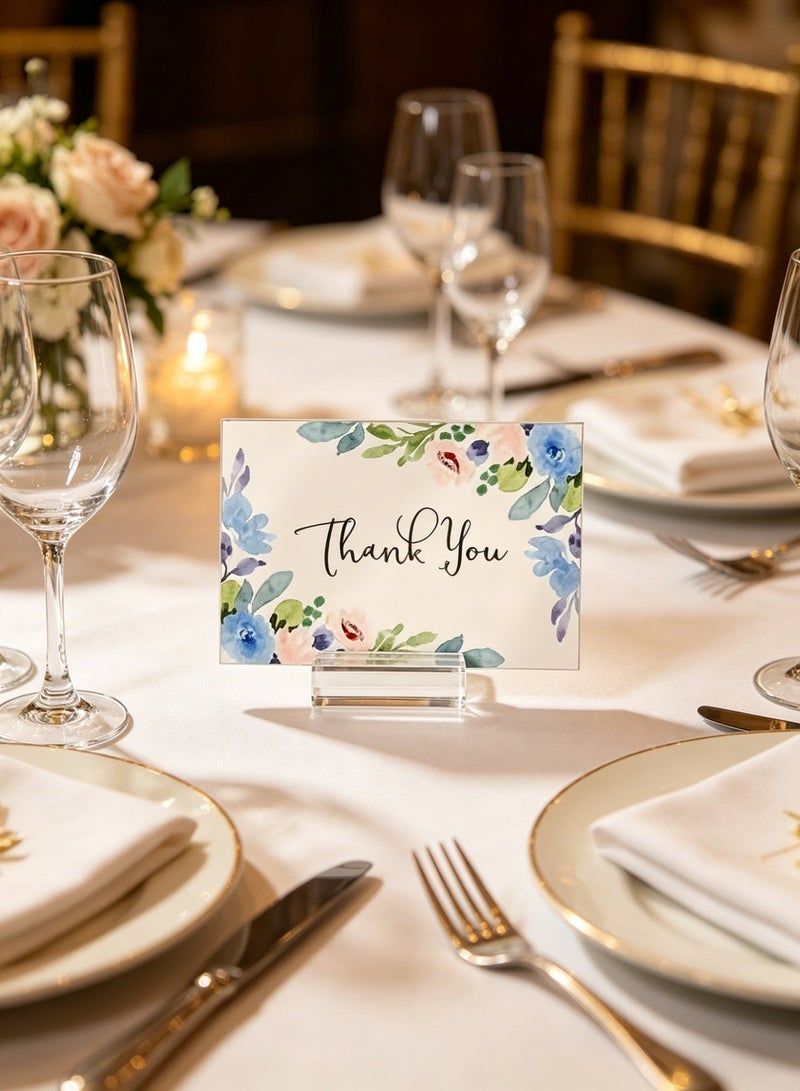 Bukela 10/20 Pcs Acrylic Stand Transparent Position Card Holder, 50*30*10mm Acrylic Sign Holder, Table Number Holder Card Display Stand, Suitable for Postcard Photo Wedding Party Event Office Business Meeting - Image 2
