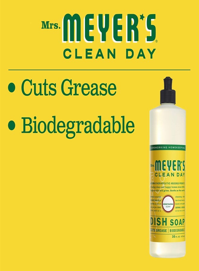 MRS. MEYER'S CLEAN DAY Liquid Dish Soap, Biodegradable Formula, Honeysuckle, 16 fl. oz - Image 4