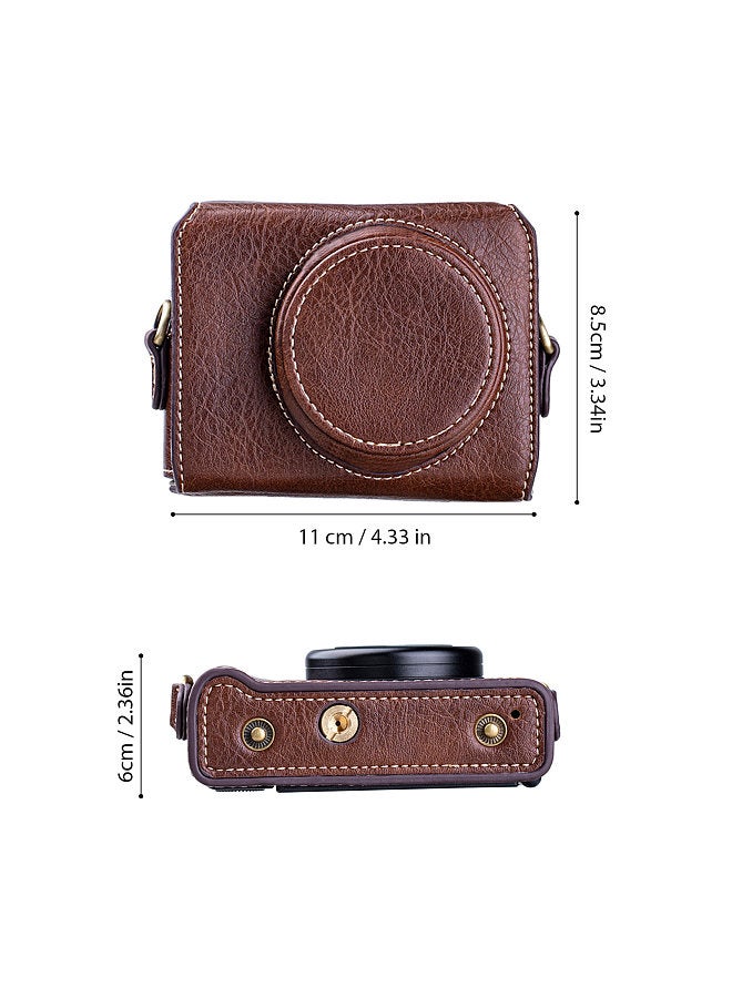 Digital Camera Protective Case PU Leather Camera Storage Bag with Removable Shoulder Strap Compatible with Sony ZV1