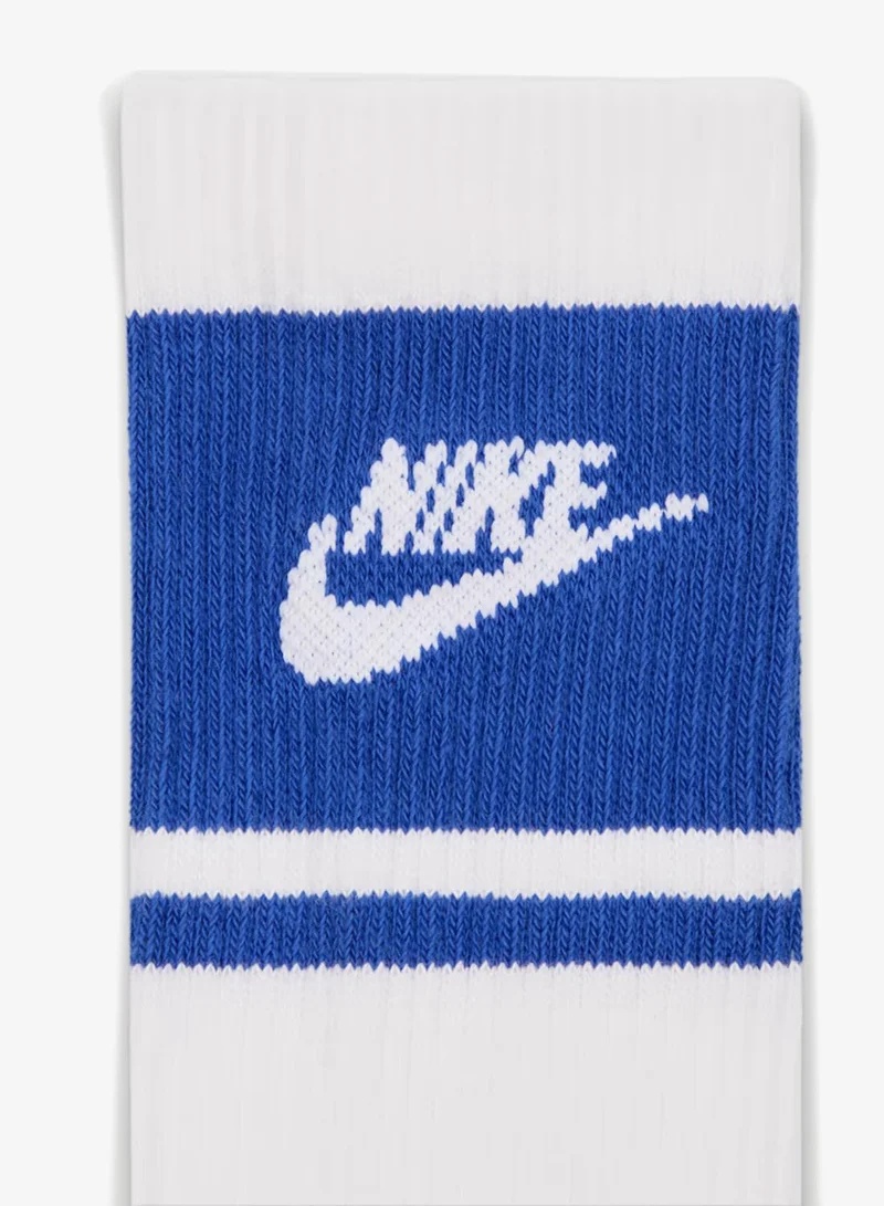 Nike WHITE(GAME ROYAL)/WHITE(GAME ROYAL)/WHITE(GAME ROYAL) 3-Pack Everyday Elevated Fta Crew Socks  | Best Price UAE
