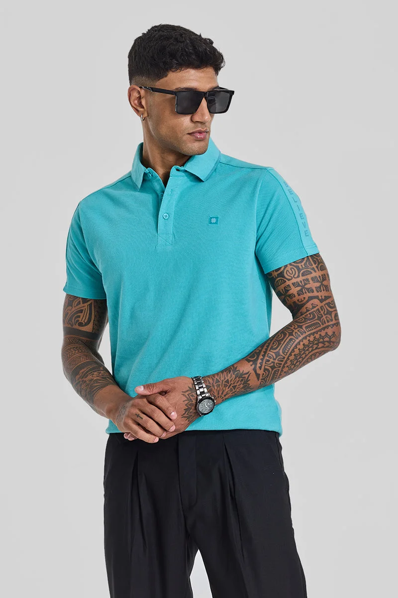 سنيتش Believe Turquoise Polo T-Shirt