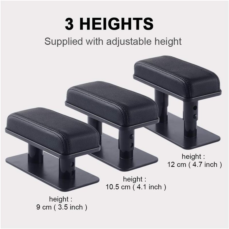 ATMOMO Adjustable Height Car Armrest Left Elbow Support Pad Anti-Fatigue Car Door Armrest Rest Pad (Black) - Image 4