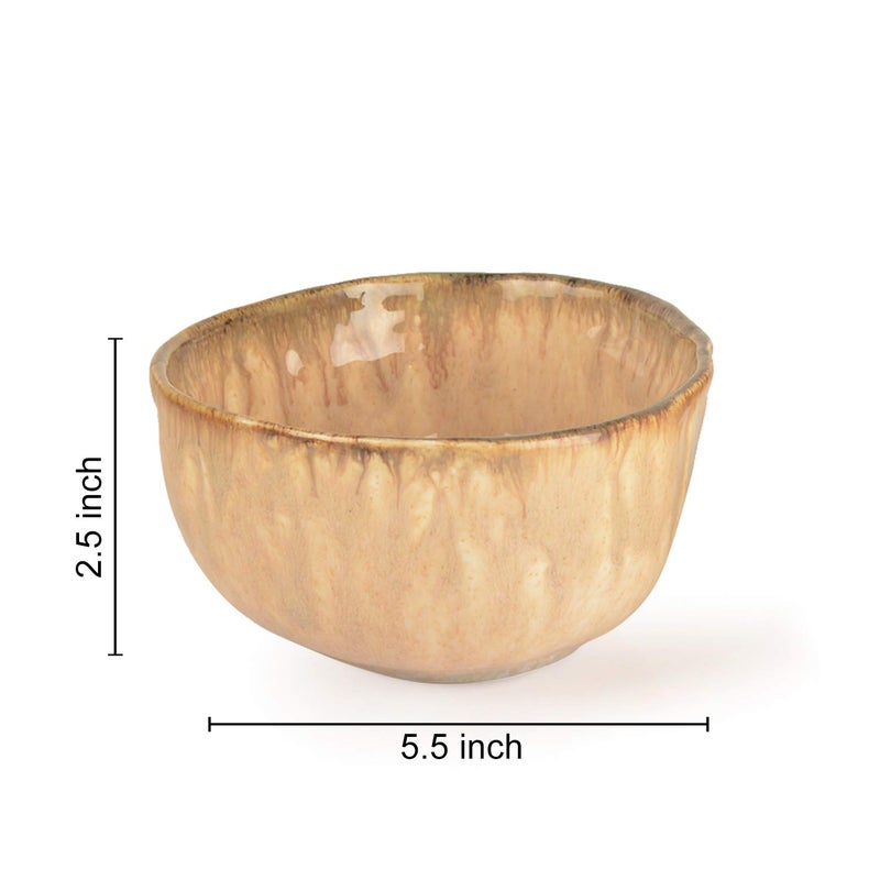 StyleMyWay Handmoulded Studio Pottery Snack Bowls in Brown (Set of 2) | Decorative Bowls for Kitchen - Image 5